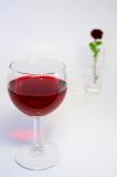 The finished shot - Wine glass and flower